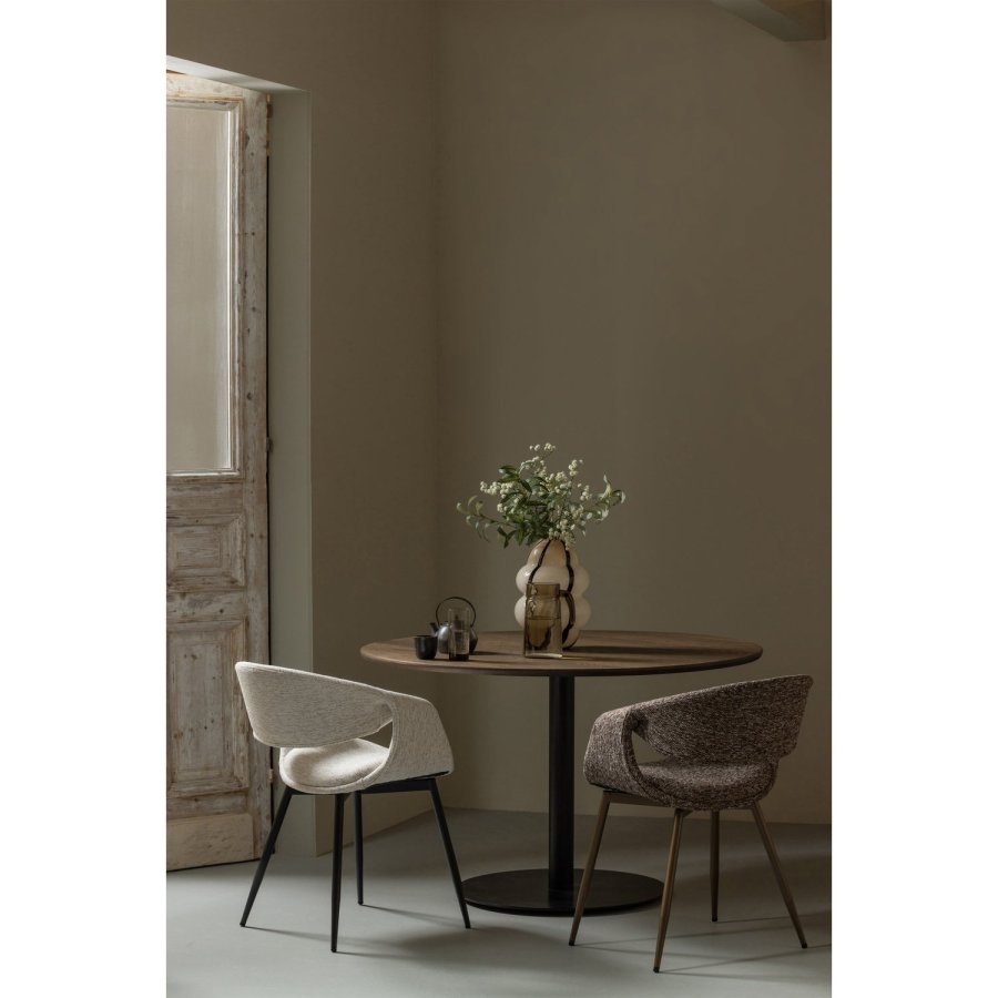 WOOOD YOSSI SPISESTOL NATURLIG MED SVART METALL