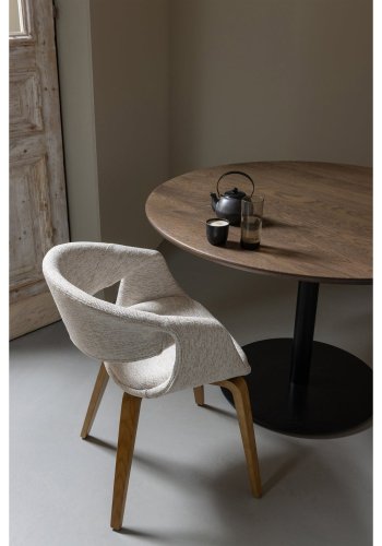 WOOOD Yossi spisebordsstol, m. arml�n - natur polyester og natur tr�