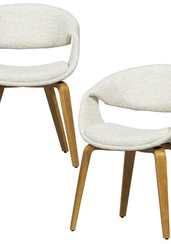 WOOOD Yossi spisebordsstol, m. arml�n - natur polyester og natur tr�