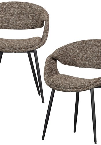 WOOOD YOSSI SPISESTOL BRUN MED SVART METALL