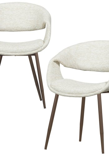 WOOOD YOSSI SPISESTOL NATURLIG MED METALLBEN I KOBBER