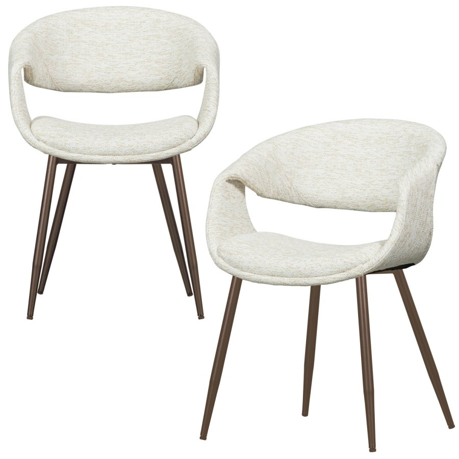 WOOOD YOSSI SPISESTOL NATURLIG MED METALLBEN I KOBBER