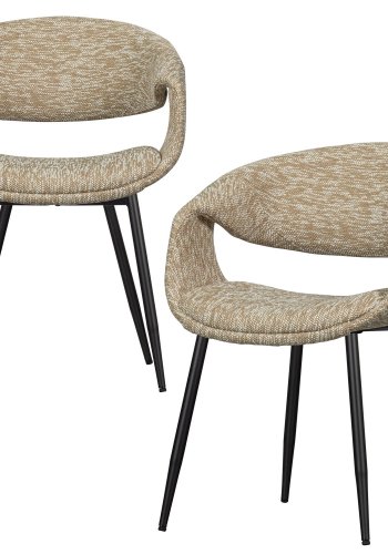 WOOOD YOSSI SPISESTOL SAND MED SVART METALL