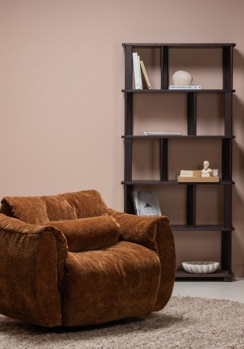 WOOOD RISS BOKHYLLE EIK MYSTICKE BRUN 186X90CM