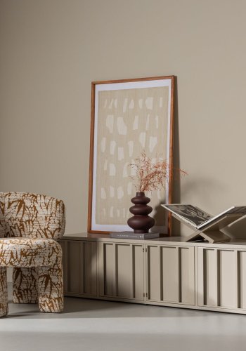 WOOOD Level TV-bord, m. 4 l�ger og hylde - sand metal (160x44)