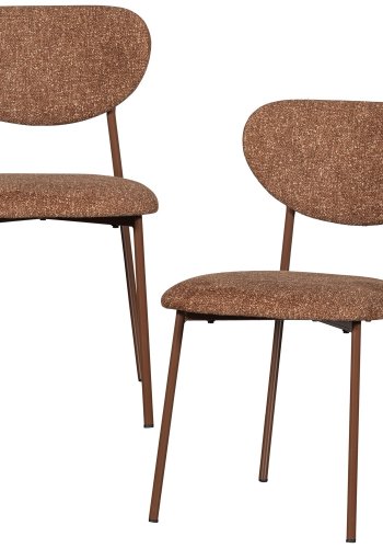 WOOOD Valor spisebordsstol -brun polyester stof og brun metal