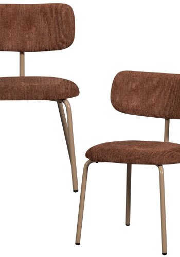 WOOOD Travis spisebordsstol - brun polyester stof og metal