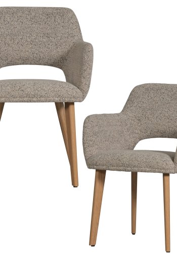 WOOOD Murat spisebordsstol, m. arml�n - natur polyester stof og natur tr�