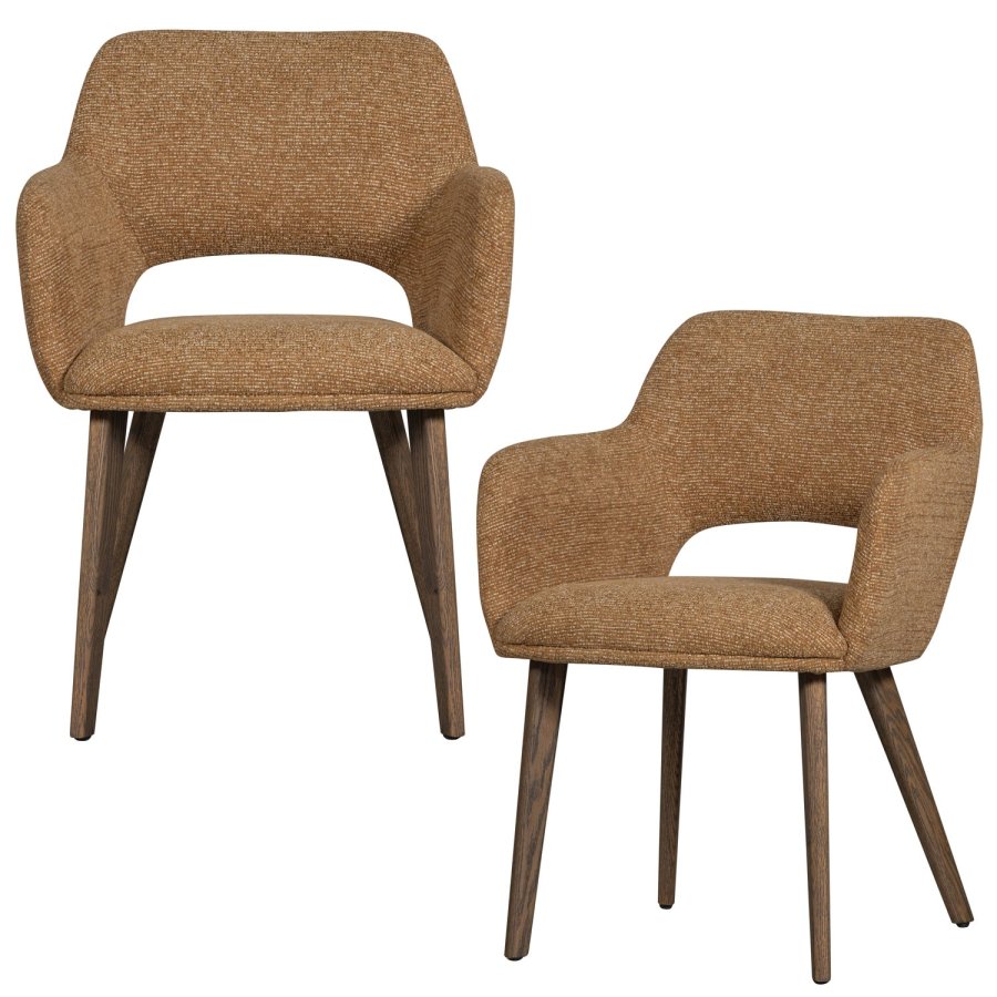 WOOOD MURAT SPISESTOL GUL MED MRK BRUN TRE