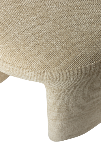 WOOOD Charlie skammel, rund - natur chenille stof (45)