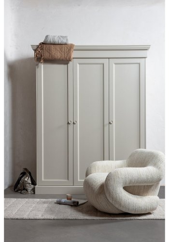 WOOOD Folke drejestol, m. armln - natur melange chenille stof