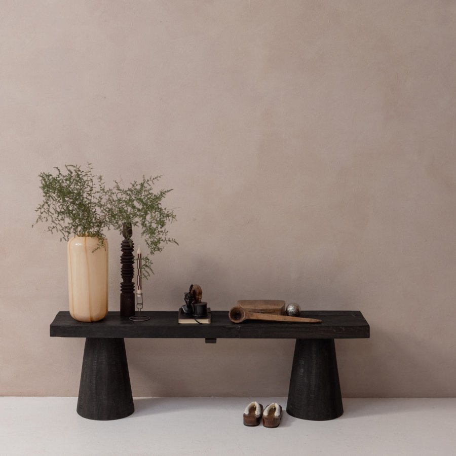 WOOOD CLYDE BÄNK I TRÄ MÖRKBRUN