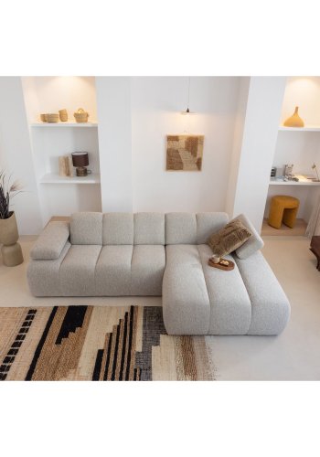 WOOOD MOJO Schslong Lng Soffa Hger Boucle Beige Melerad