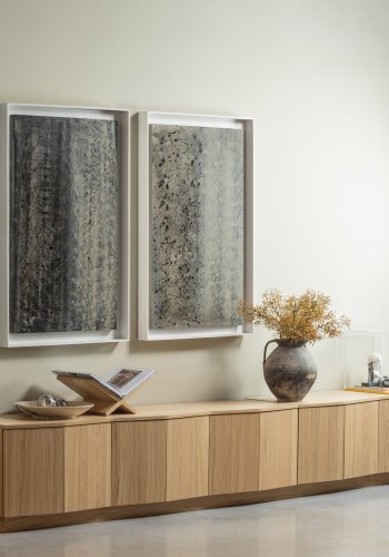 WOOOD Zuma TV-bord, m. 6 l�ger og 3 hylder - natur egetr�sfin�r og egetr� (200x45)