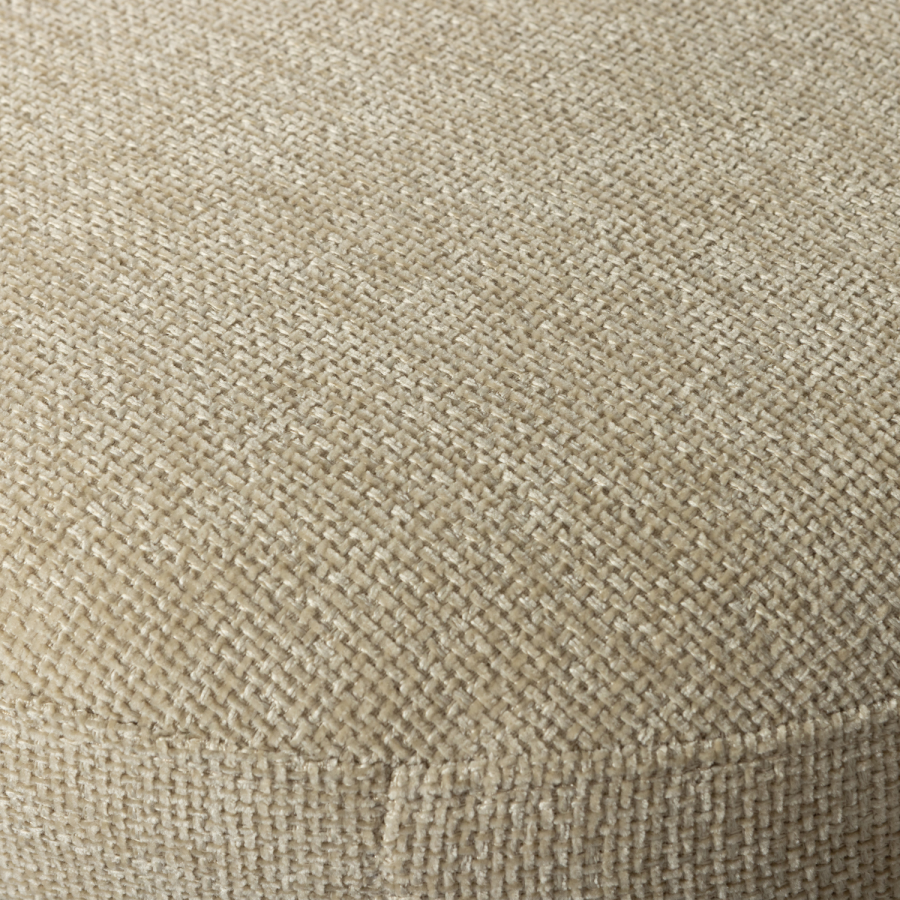 WOOOD Charlie skammel, rund - natur chenille stof (45)