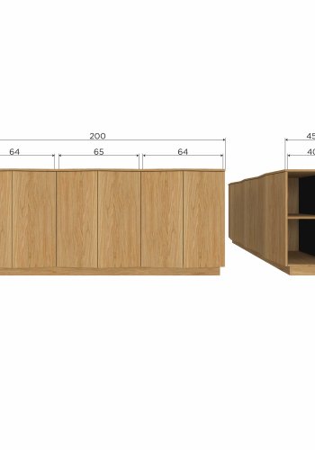 WOOOD ZUMA SKÄNK 200CM EK TRANSPARENT [fsc]