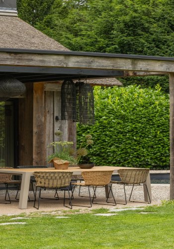 WOOOD Wings havestol - natur polyesterrattan og sort st�l  (s�t af 2)