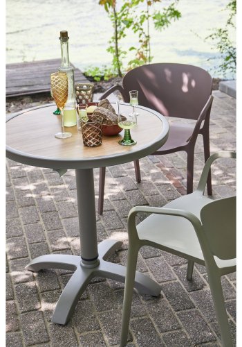 WOOOD Bent havestol, m. arml�n, stabelbar - lilla/brun polypropylen