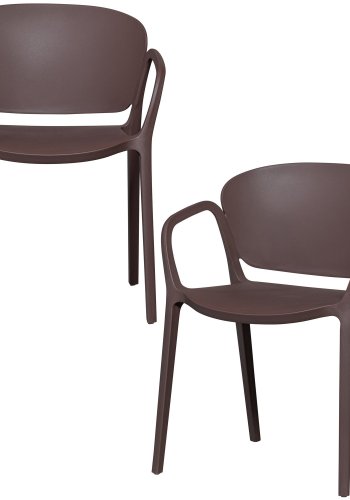 WOOOD Bent havestol, m. arml�n, stabelbar - lilla/brun polypropylen