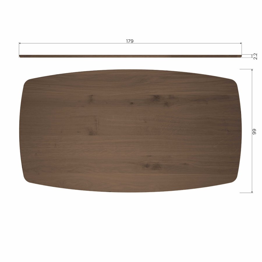 WOOOD TABLO BORD DANSK OVAL TGL 180x100CM CASHMERE BRUN [fsc]