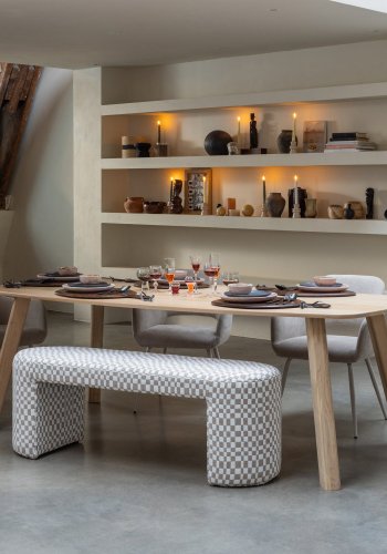 WOOOD Tablo spisebord, oval - natur egetr� (220x100)