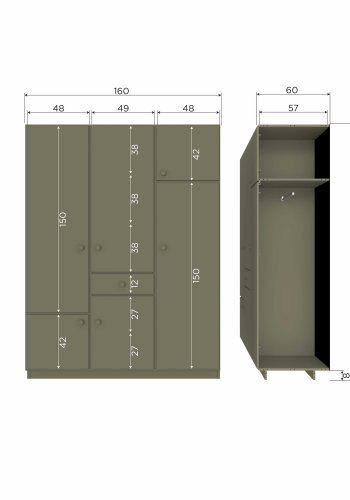 WOOOD ALFIE GARDEROB 160 CM FURU [fsc]