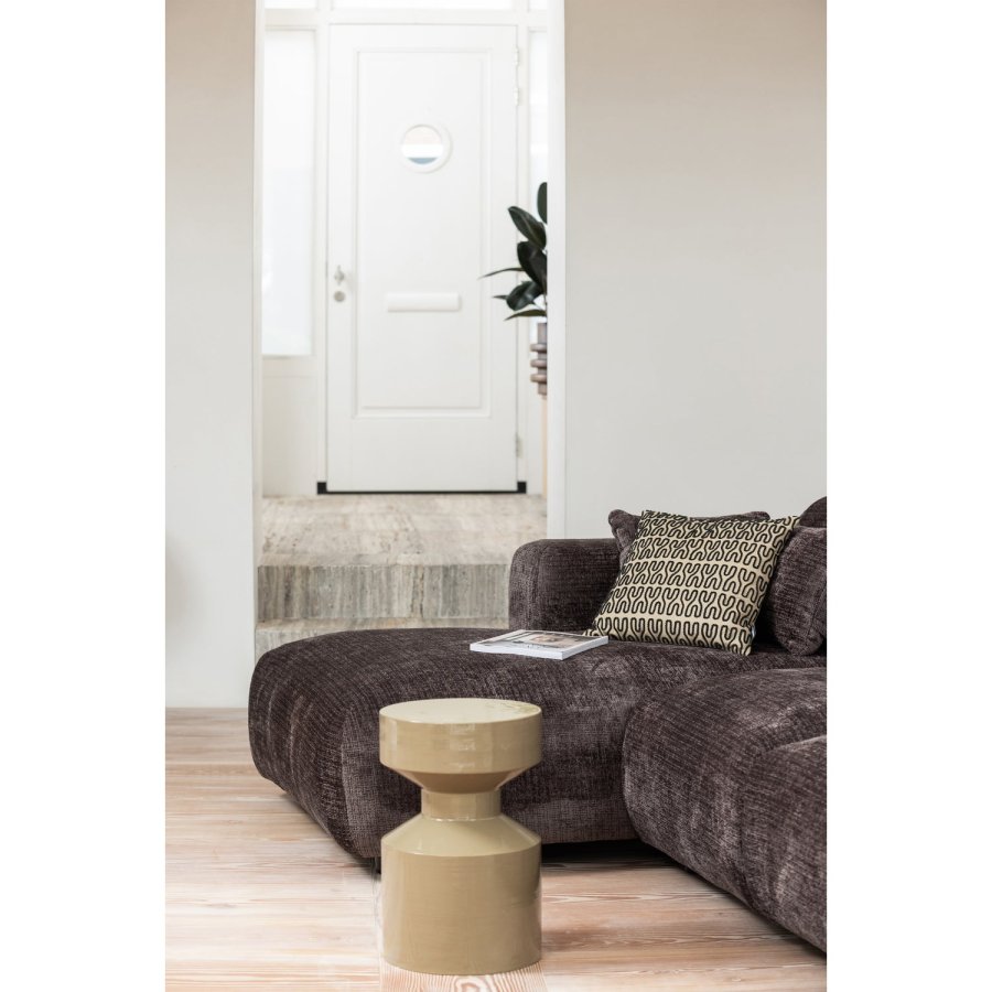 WOOOD CLOUD Schäslongsoffa Vänster Chenille Varmbrun