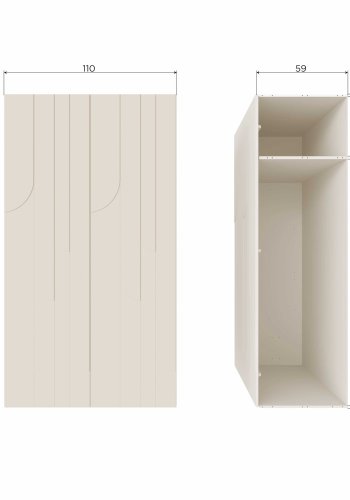 WOOOD RAIN GARDEROB MED 2 DÖRRAR I FURU [fsc]