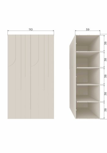 WOOOD RAIN FÖRVARINGSSKP MED 2 DÖRRAR I FURU [fsc]