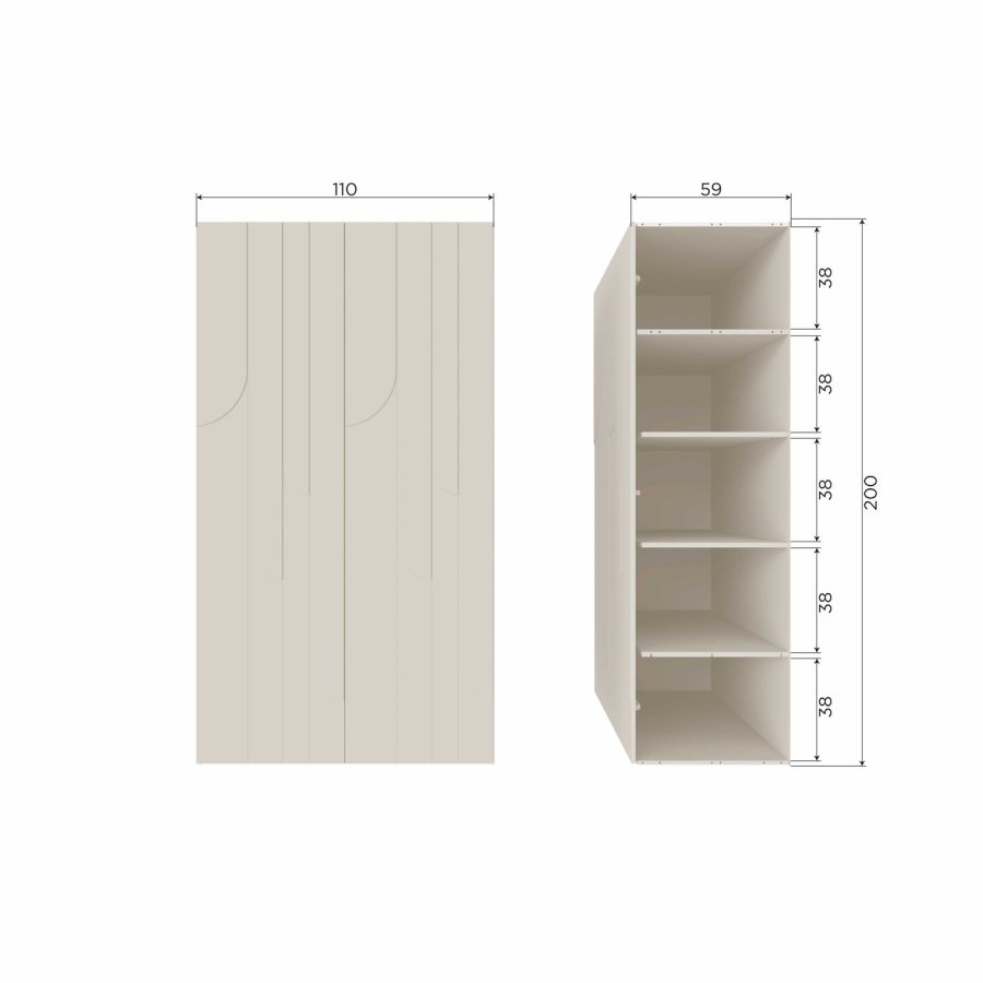 WOOOD RAIN FÖRVARINGSSKP MED 2 DÖRRAR I FURU [fsc]