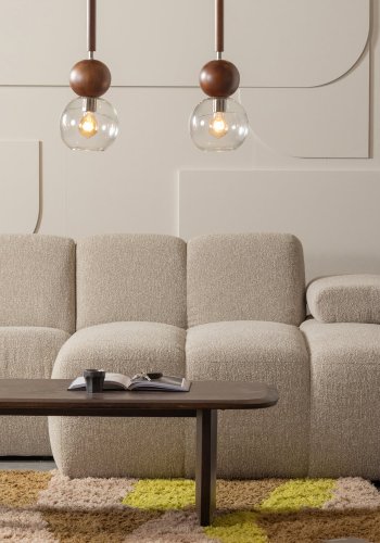 WOOOD MUSA TEPPE GRAFISK DESIGN NATURLIG/GUL 170x240CM