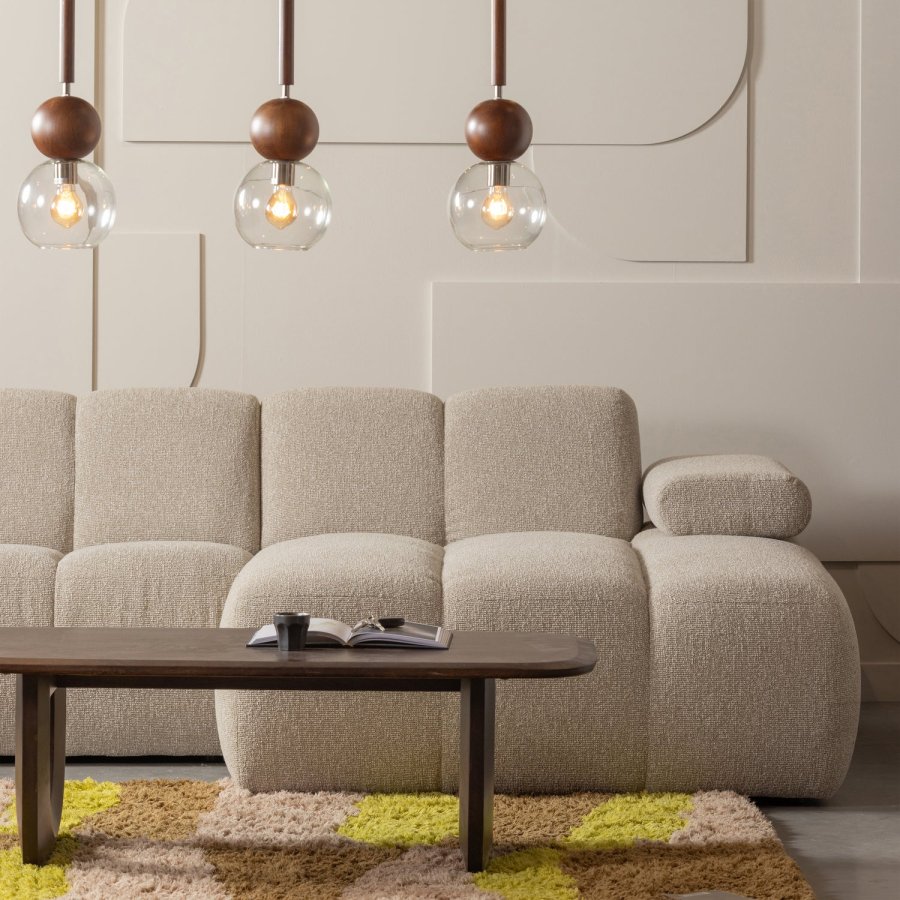 WOOOD MUSA TEPPE GRAFISK DESIGN NATURLIG/GUL 170x240CM