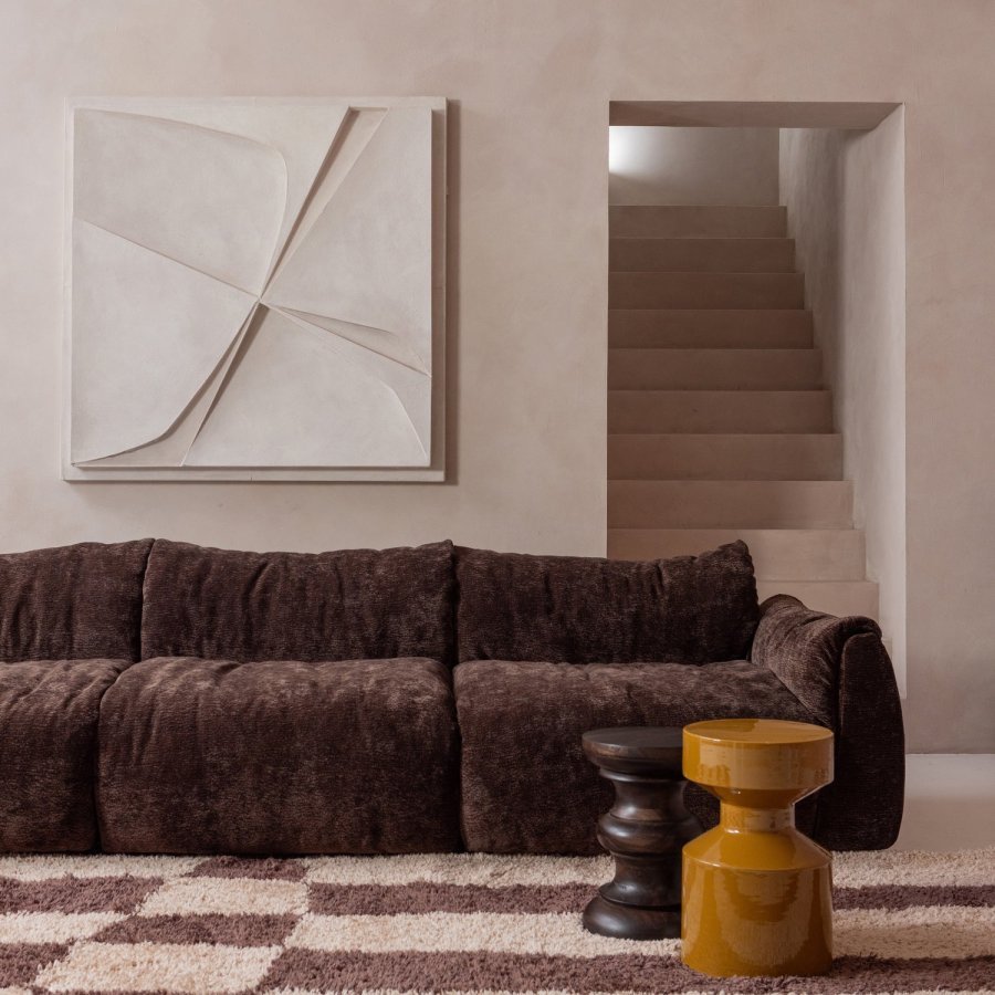 WOOOD FAFA-TEPPE MED GRAFISK DESIGN NATURLIG/BRUN 200X300CM