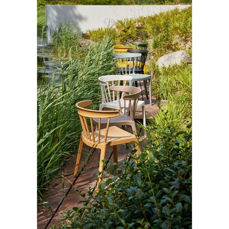 WOOOD BLISS HAVESTOL MED STANG I KOLOGISK FIBER KARAMEL MELANGE