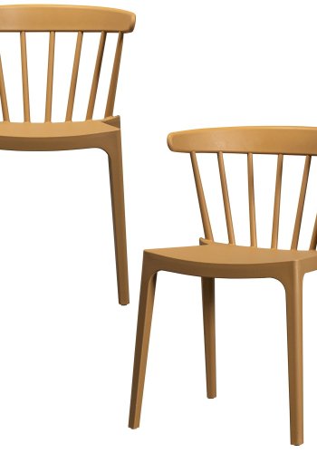 WOOOD Bliss havestol, m. rygpinde, stabelbar - caramel melange polypropylen/vegetabilske fibre