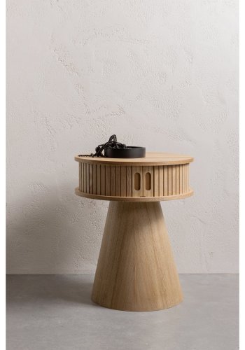 WOOOD Karri natbord, m.  2 skydel�ger - natur poppeltr� (�38)