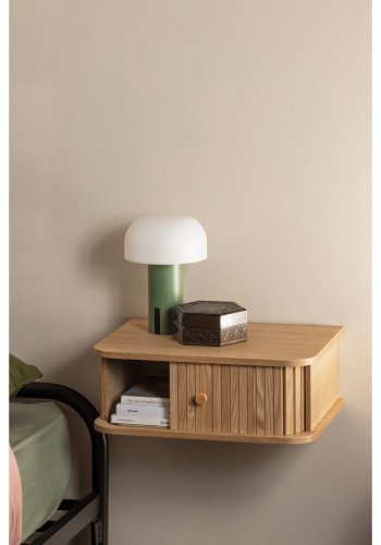 WOOOD Jena v�gh�ngt natbord, m. 1 skydel�ge, venstre/h�jre - natur poppeltr� (40x30)