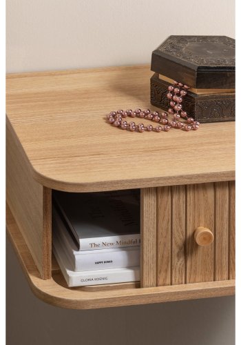 WOOOD Jena v�gh�ngt natbord, m. 1 skydel�ge, venstre/h�jre - natur poppeltr� (40x30)