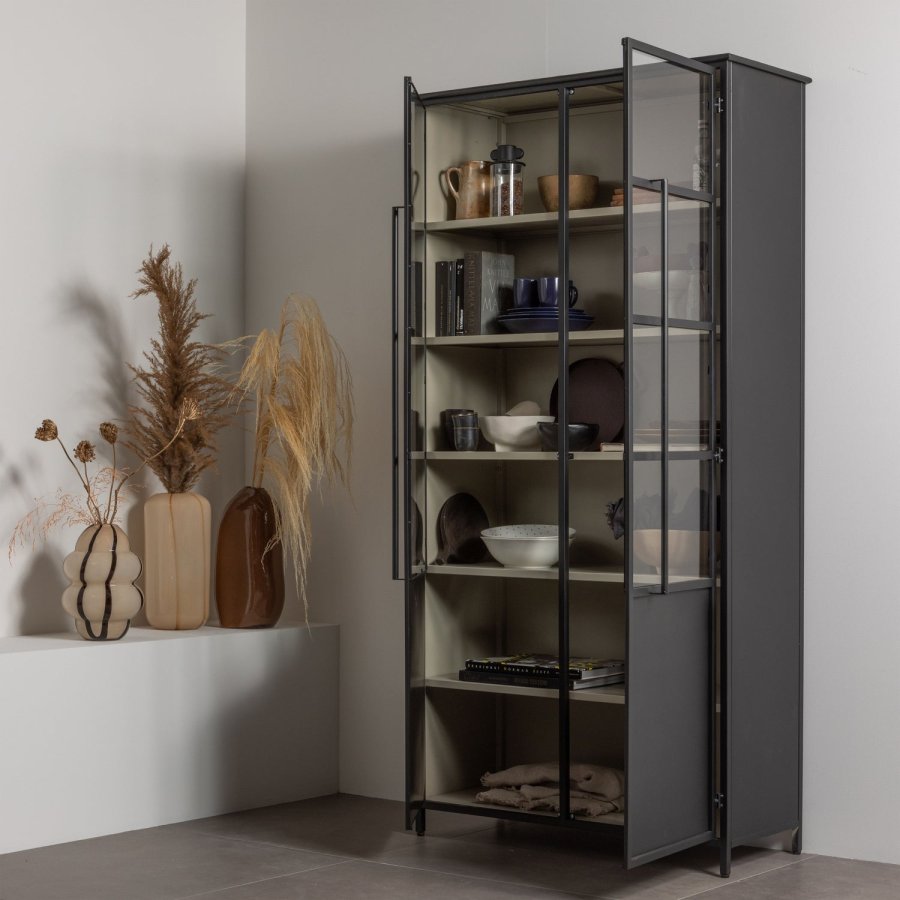 WOOOD EXHIBIT XL 2-DRS DISPLAYMONTRE METAL SAND