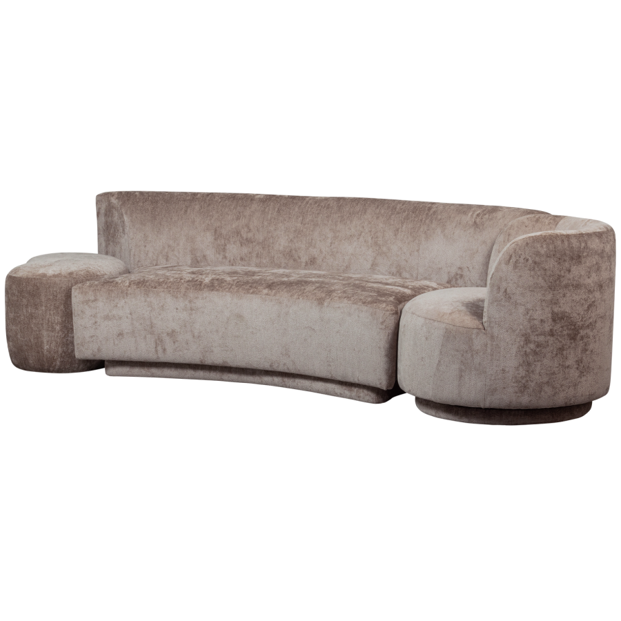 WOOOD KOMBI-POPULR: SOFA + LNESTOL + POUF TAUPE