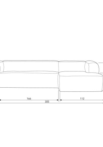 WOOOD BEAN HJRNESOFA HJRE RIBBET STOF NATURLIG