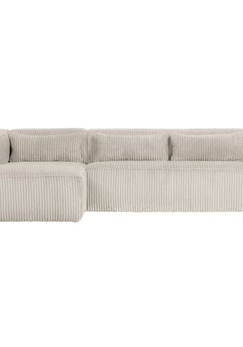 WOOOD BEAN HJRNESOFA VENSTRE RIBBET STOF NATURLIG