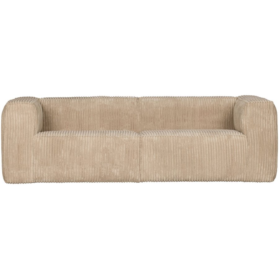 WOOOD BEAN 3,5-PERSONERS SOFA RIB STOF TRAVERTIN