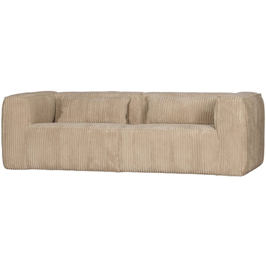 WOOOD BEAN 3,5-PERSONERS SOFA RIB STOF TRAVERTIN