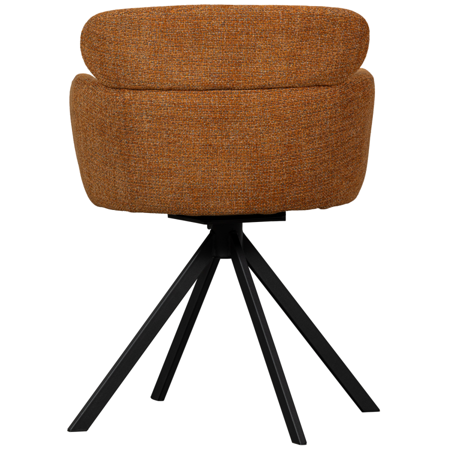 WOOOD Fenne spisebordsstol, m. drejefunktion og armln - ingefr stof og sort metal