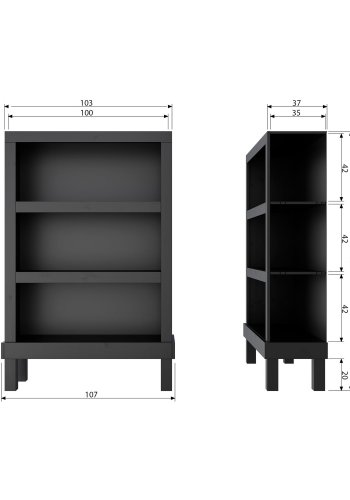 ÖPPET SKP I TRÄBONK I MATTSVART FURU [fsc]