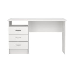 Function Plus skrivebord - Hvidt tr�, m. 3 skuffer