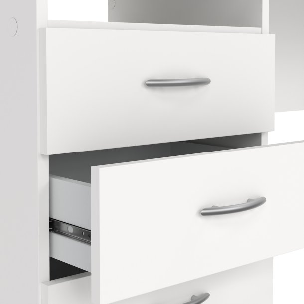 Function Plus skrivebord - Hvidt tr�, m. 3 skuffer