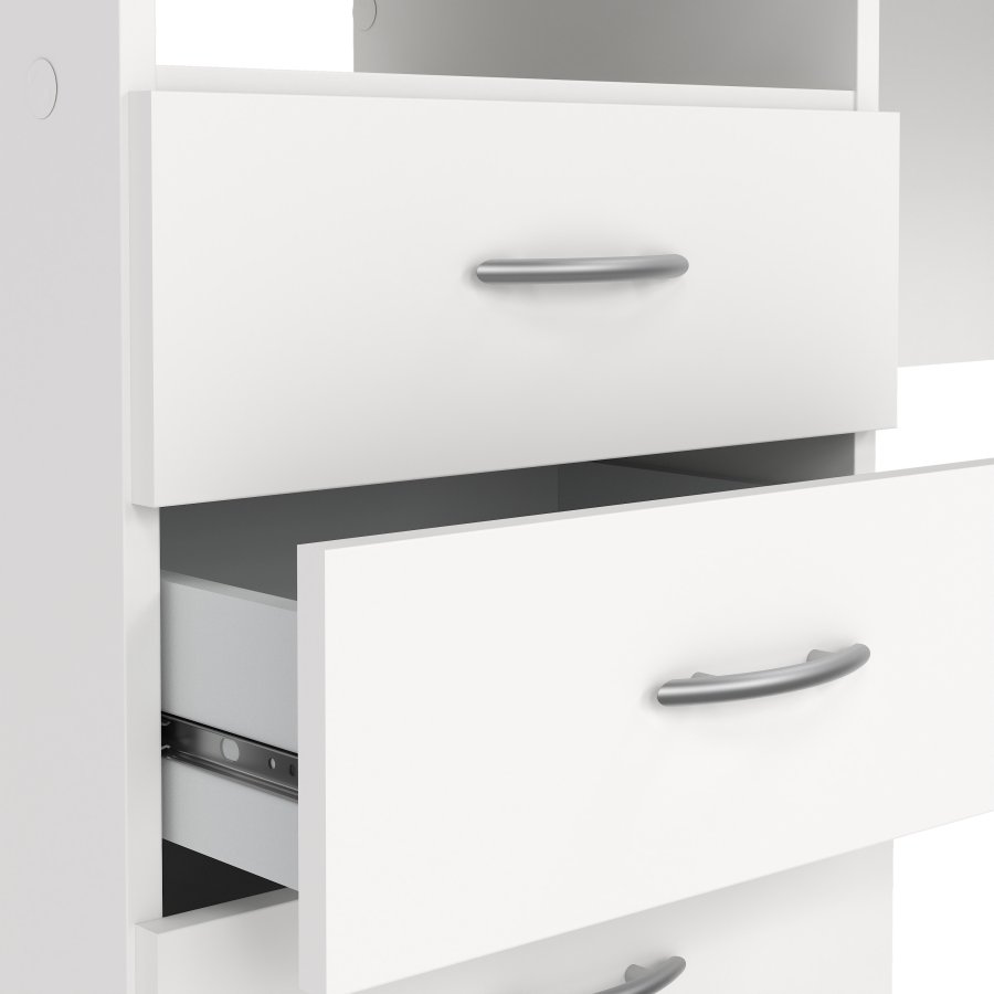 TVILUM function plus skrivebord rektangul�rt hvid laminat 3 skuffer