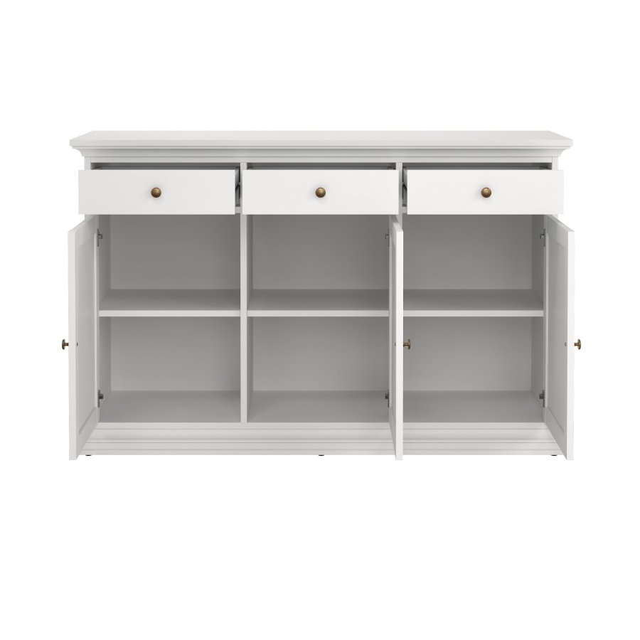 TVILUM paris sk�nk - hvidt tr�, 3 skuffer og l�ger